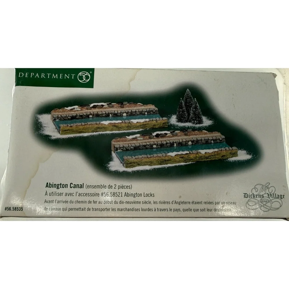Department 56 Abington Canal Dickens Village Canal Set of 2 Pieces Boxed